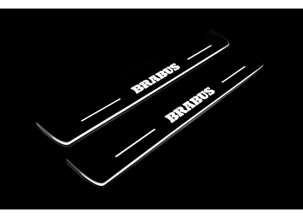Led door sills Mercedes E W213 2016-2023 with logo Brabus (front doors) Led door sills Mercedes E W213 2016-2023 with logo Brabus (front doors)