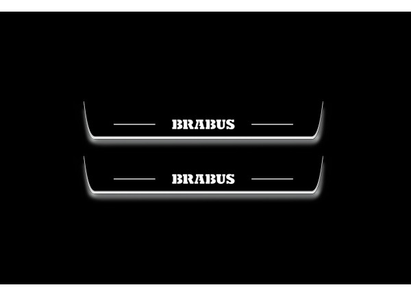 Led door sills Mercedes E W213 2016-2023 with logo Brabus (front doors)