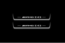 Led door sills Mercedes E W213 2016-2023 with logo AMG E43 (front doors)