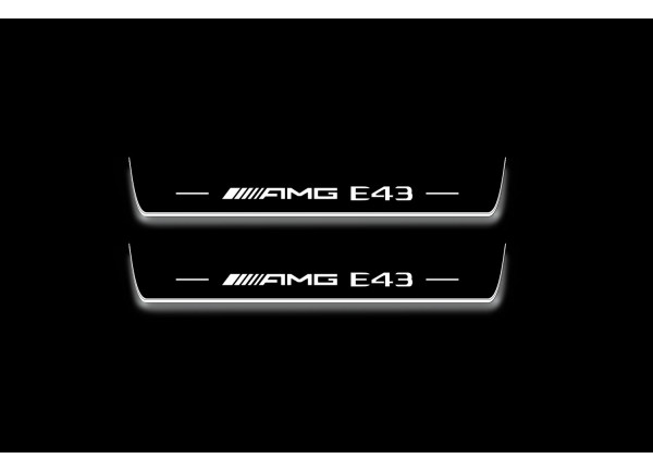 Led door sills Mercedes E W213 2016-2023 with logo AMG E43 (front doors)