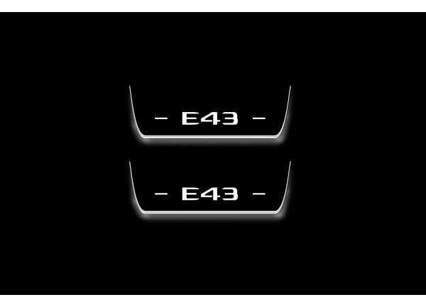 Led door sills Mercedes E W213 2016-2023 with logo AMG E43 (rear doors)