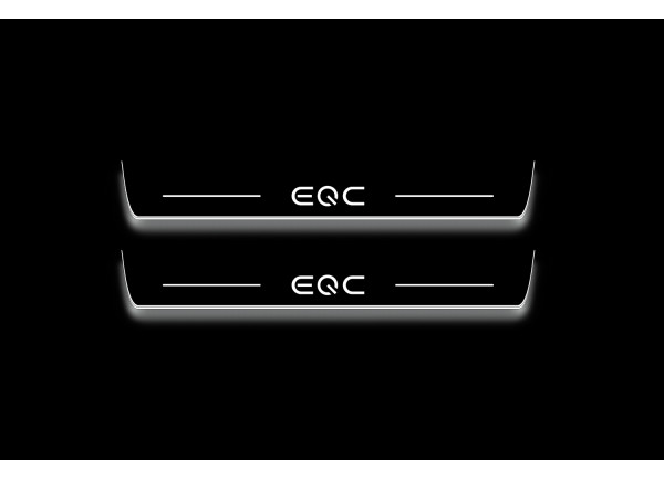 Led door sills Mercedes EQC 2019+ with logo EQC (front doors)