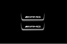 Led door sills Mercedes EQE SUV 2022+ with logo AMG (rear doors)