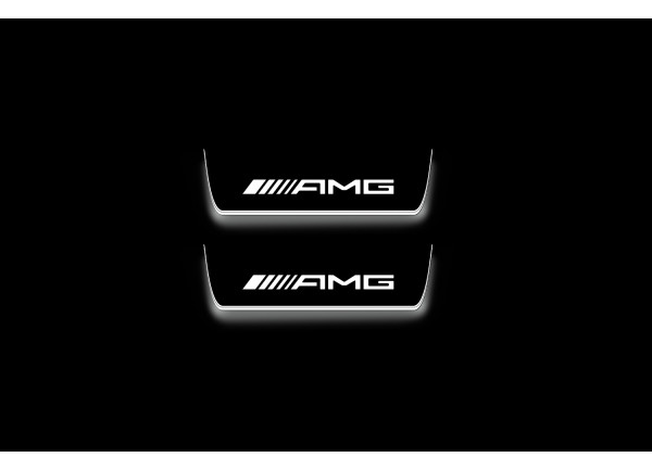 Led door sills Mercedes EQE SUV 2022+ with logo AMG (rear doors)