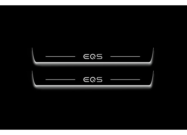 Led door sills Mercedes EQS SUV 2022+ with logo EQS (front doors)