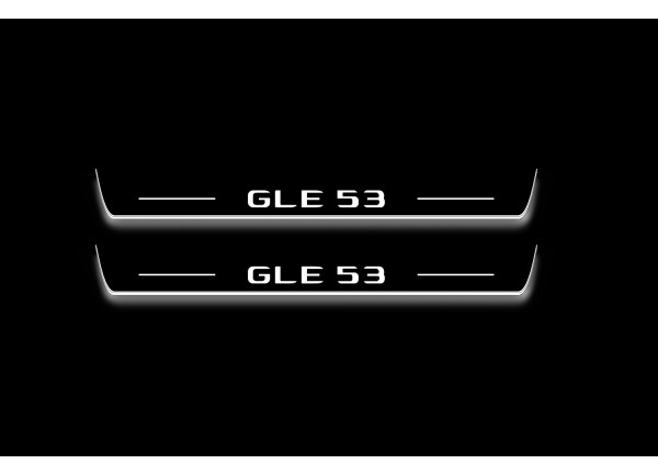 Led door sills Mercedes GLE II W167 2019+ with logo GLE 53 (front doors)