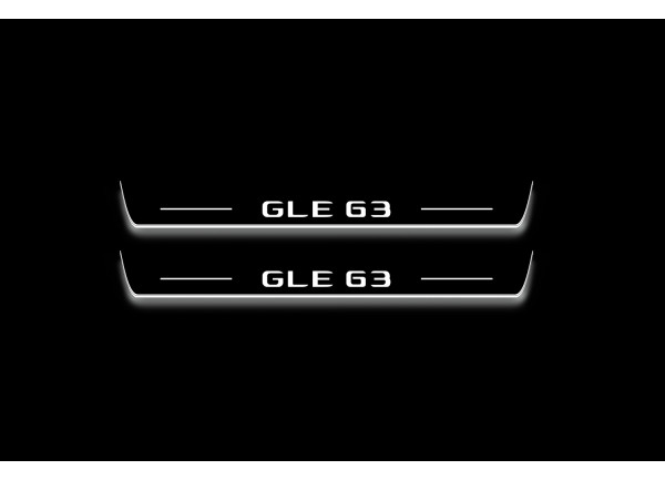 Led door sills Mercedes GLE II W167 2019+ with logo GLE 63 (front doors)