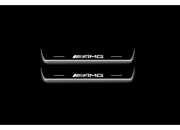 Led door sills Mercedes GLS I 2015-2019 with logo AMG (rear doors)