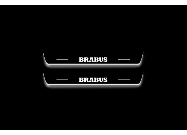 Led door sills Mercedes GLS I 2015-2019 with logo Brabus (rear doors)