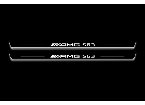Led door sills Mercedes S-Class C217 2014-2020 with logo AMG S63