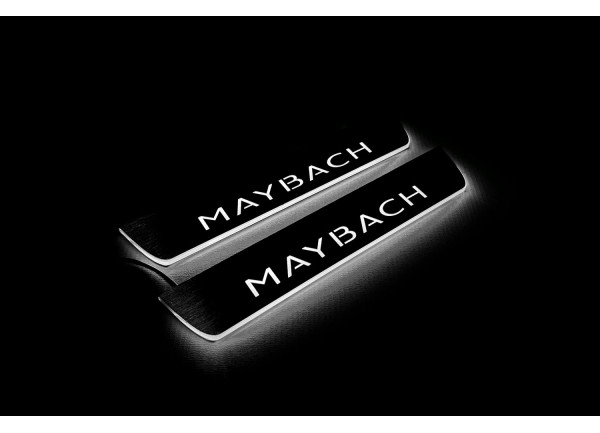 Led door sills Mercedes S-Class W222 2013-2020 with logo Maybach (rear doors) short base 