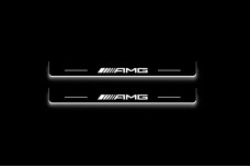 Led door sills Mercedes S-Class W223 2021+ with logo AMG (rear doors) (long base)