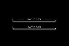 Led door sills Mercedes S-Class W223 2021+ with logo Maybach (rear doors) (long base)