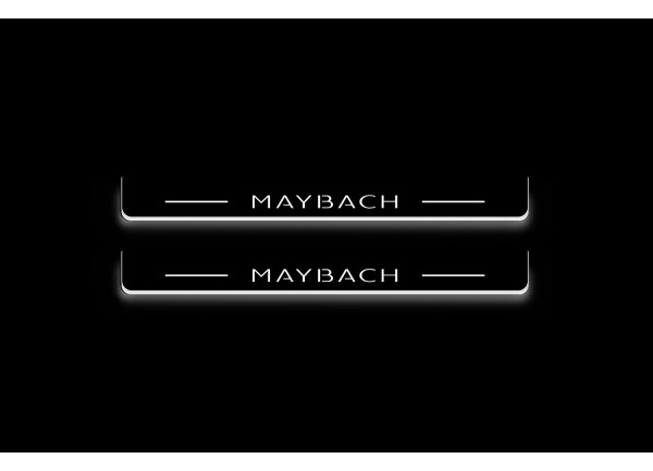 Led door sills Mercedes S-Class W223 2021+ with logo Maybach (rear doors) (long base)