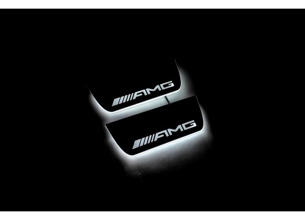 Led door sills Mercedes ML W164 2005-2011 with logo AMG (rear doors)