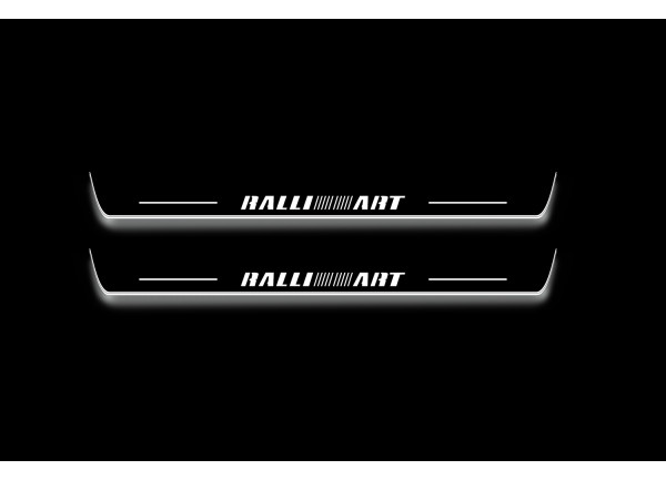 Led door sills Mitsubishi Outlander II 2007-2012 with logo Ralliart (front doors)
