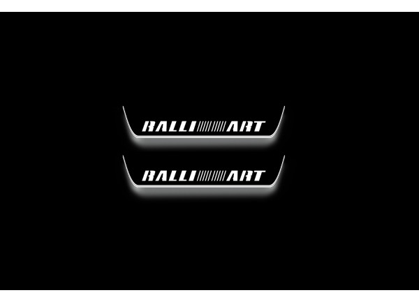 Led door sills Mitsubishi Outlander II 2007-2012 with logo Ralliart (rear doors)