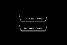 Led door sills Porsche Cayenne II 2010-2017 with logo Porsche (rear doors)
