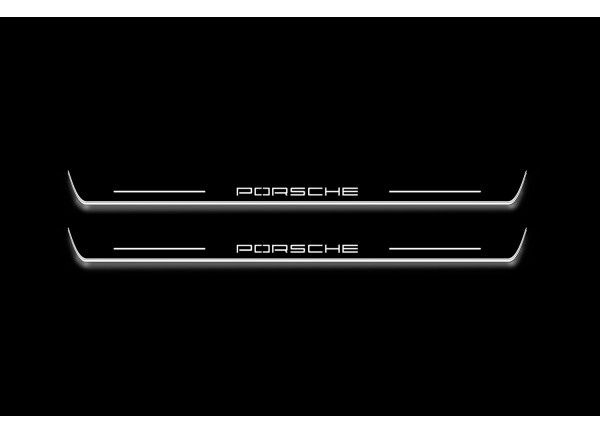 Led door sills Porsche Cayenne III 2017+ with logo "Porsche" (front doors)