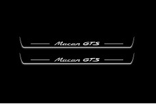 Led door sills Porsche Macan I 2014-2024 with logo Macan GTS (front doors)