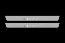 Led door sills Rivian R1S 2022+ with logo Rivian (front doors)