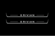 Led door sills Rivian R1S 2022+ with logo Rivian (front doors)