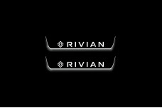 Led door sills Rivian R1S 2022+ with logo Rivian (rear doors)