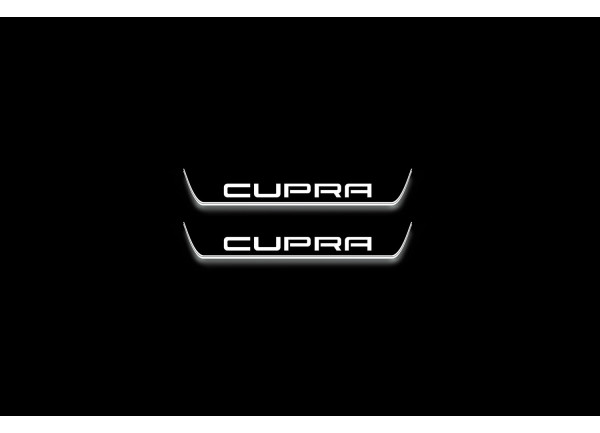 Led door sills Seat Leon III 2013-2020 with logo Cupra (rear doors)