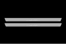 Led door sills Skoda Enyaq 2020+ with logo Skoda (front doors) Led door sills Skoda Enyaq 2020+ with logo Skoda (front doors)