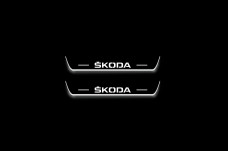 Led door sills Skoda Enyaq 2020+ with logo Skoda (rear doors)