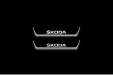 Led door sills Skoda Octavia II (A5) 2004-2013 with logo Skoda (rear doors)