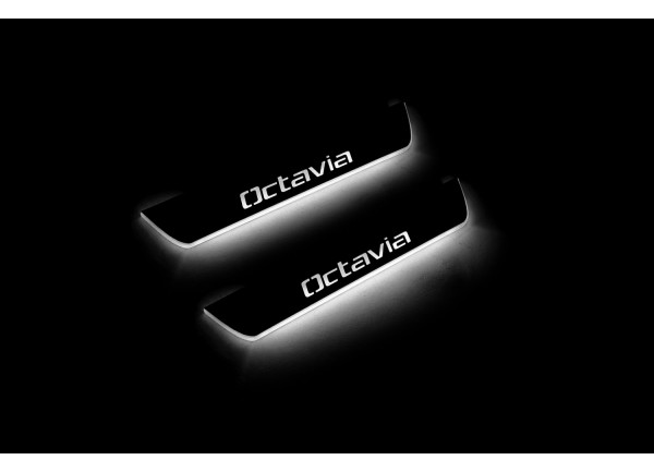 Led door sills Skoda Octavia II (A5) 2004-2013 (rear doors)