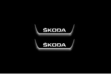 Led door sills Skoda Octavia III (A7) 2013-2020 with logo Skoda (rear doors)