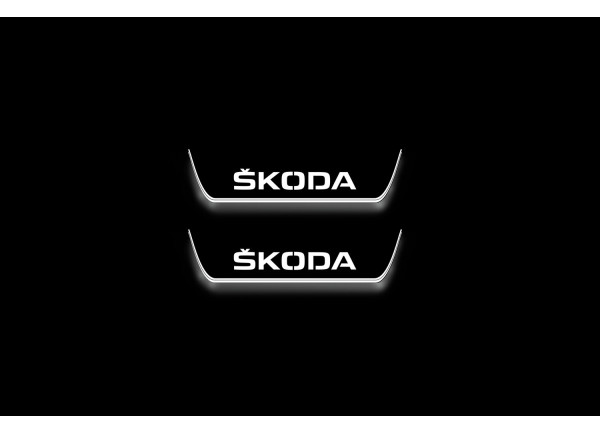 Led door sills Skoda Octavia III (A7) 2013-2020 with logo Skoda (rear doors)