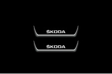 Led door sills Skoda Yeti 2009-2017 with logo Skoda (rear doors)