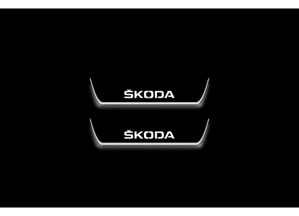Led door sills Skoda Yeti 2009-2017 with logo Skoda (rear doors)