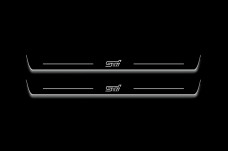 Led door sills Subaru WRX STI V 2016+ with logo STI (front doors)