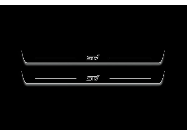 Led door sills Subaru WRX STI V 2016+ with logo STI (front doors)