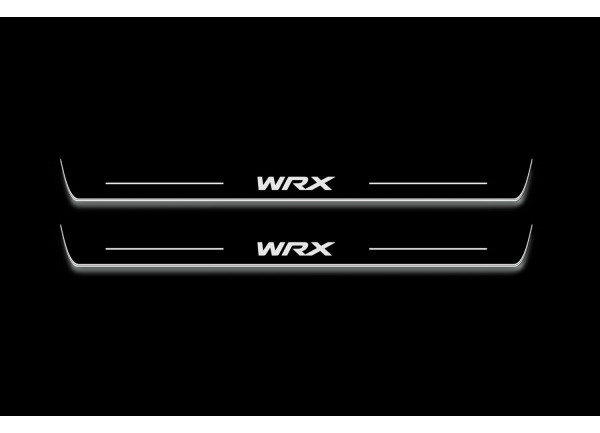 Led door sills Subaru WRX STI V 2016+ with logo WRX (front doors)