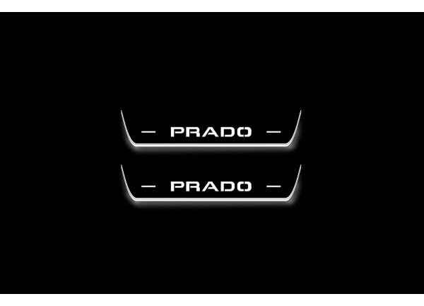 Led door sills Toyota Prado 250 2023+ with logo Prado (rear doors) Led door sills Toyota Prado 250 2023+ with logo Prado (rear doors)