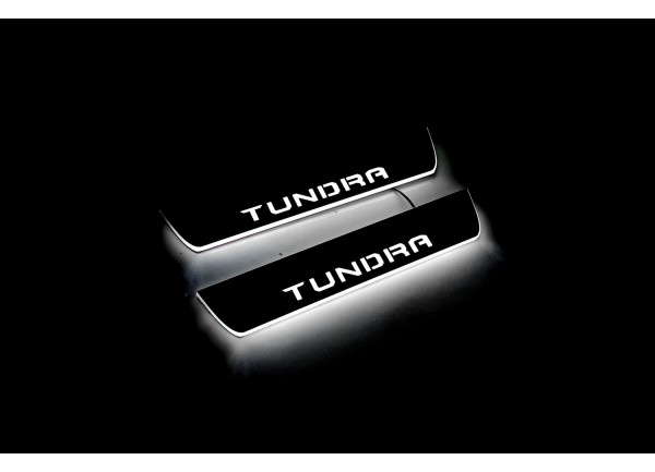 Led door sills Toyota Tundra III 2014-2021 (rear doors) with logo Tundra (Double Cab) Led door sills Toyota Tundra III 2014-2021 (rear doors) with logo Tundra (Double Cab)