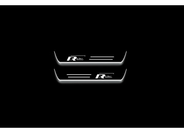Led door sills Volkswagen Tiguan II 2016-2024 with logo R-Line (rear doors) Led door sills Volkswagen Tiguan II 2016-2024 with logo R-Line (rear doors)