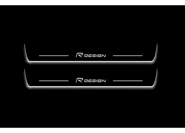 Led door sills Volvo XC90 II 2015+ with logo Rdesign (front doors)