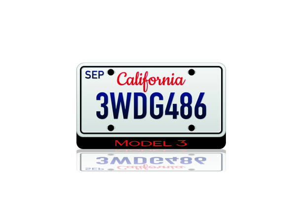 LED License Plate Badge for Tesla Model 3 (USA type)