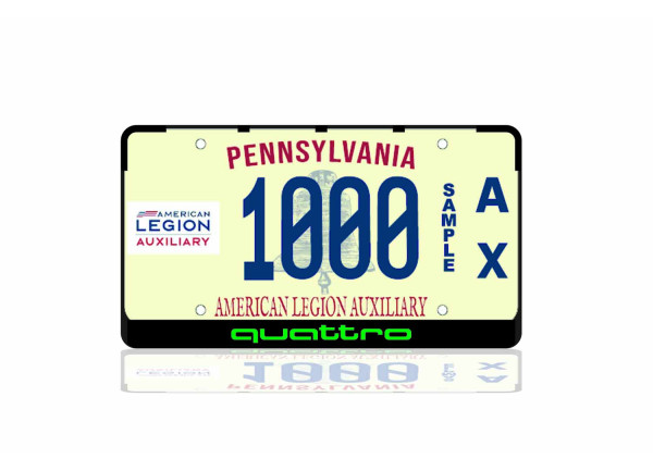License Plate Frame for Quattro (USA type)