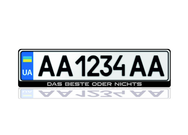License Plate Frame "Das Beste oder nichts" (Europe type)