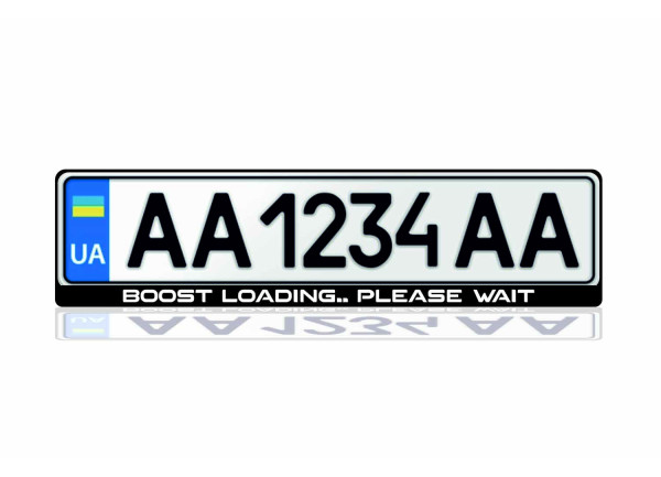License Plate Frame Boost Loading... Please Wait (Europe type)