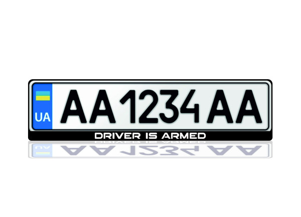 License Plate Frame Driver is Armed (Europe type) License Plate Frame Driver is Armed (Europe type)