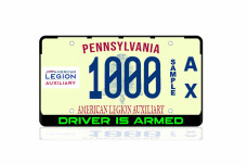 License Plate Frame Driver is Armed (USA type)