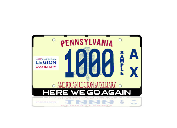 License Plate Frame "Here We Go Again" (USA type) License Plate Frame "Here We Go Again" (USA type)